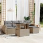 Garden sofa set with 6-piece synthetic rattan beige cushions by , Garden sets - Ref: Foro24-3268499, Price: 470,35 €, Discoun...