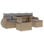 Gartensofa-Set mit 6-teiligen Kissen aus synthetischem Rattan in Beige. von , Gartensets - Ref: Foro24-3268499, Preis: 470,35...