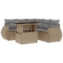 Garden sofa set with 6-piece synthetic rattan beige cushions by , Garden sets - Ref: Foro24-3268529, Price: 500,23 €, Discoun...