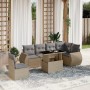 Set of 7-piece garden sofas and beige synthetic rattan cushions by , Garden sets - Ref: Foro24-3268569, Price: 568,29 €, Disc...