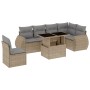 Set of 7-piece garden sofas and beige synthetic rattan cushions by , Garden sets - Ref: Foro24-3268569, Price: 549,76 €, Disc...