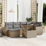 Set of 7-piece garden sofas and beige synthetic rattan cushions by , Garden sets - Ref: Foro24-3268679, Price: 527,50 €, Disc...