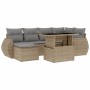 Set of 7-piece garden sofas and beige synthetic rattan cushions by , Garden sets - Ref: Foro24-3268679, Price: 547,56 €, Disc...