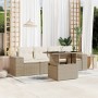 Gartensofa-Set mit 5-teiligen Kissen aus synthetischem Rattan in Beige. von , Gartensets - Ref: Foro24-3268988, Preis: 458,93...