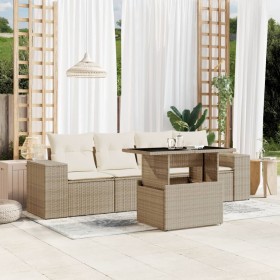 Garden sofa set with 5-piece synthetic rattan beige cushions by , Garden sets - Ref: Foro24-3268988, Price: 451,67 €, Discoun...