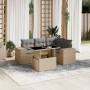 Gartensofa-Set mit 5-teiligen Kissen aus synthetischem Rattan in Beige. von , Gartensets - Ref: Foro24-3269139, Preis: 442,71...