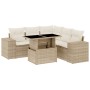 Garden sofa set with 6-piece synthetic rattan beige cushions by , Garden sets - Ref: Foro24-3269158, Price: 590,33 €, Discoun...