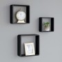 Estantes cubo de pared 3 unidades MDF negro de vidaXL, Estantes y estanterías - Ref: Foro24-323953, Precio: 40,39 €, Descuent...