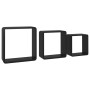 Cube wall shelves 3 units black MDF by vidaXL, Shelves and shelves - Ref: Foro24-323953, Price: 40,39 €, Discount: %