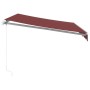 Toldo retráctil manual con luces LED burdeos 300x250 cm de , Toldos - Ref: Foro24-3214969, Precio: 268,58 €, Descuento: %