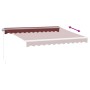 Toldo retráctil manual con luces LED burdeos 300x250 cm de , Toldos - Ref: Foro24-3214969, Precio: 268,58 €, Descuento: %