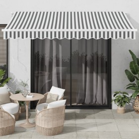 Toldo retráctil automático gris antracita y blanco 350x250 cm de , Toldos - Ref: Foro24-3310227, Precio: 341,53 €, Descuento: %