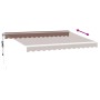 Toldo retráctil automático con luces LED marrón 350x250 cm de , Toldos - Ref: Foro24-3215378, Precio: 472,86 €, Descuento: %