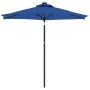 Garden umbrella with LED lights, steel post, blue, 225x225x212 cm. by , Umbrellas - Ref: Foro24-4005073, Price: 73,83 €, Disc...