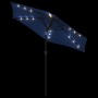 Garden umbrella with LED lights, steel post, blue, 225x225x212 cm. by , Umbrellas - Ref: Foro24-4005073, Price: 73,83 €, Disc...