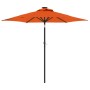 Garden umbrella with LED lights, steel pole, terracotta color, 225x225x212 cm. by , Umbrellas - Ref: Foro24-4005071, Price: 7...