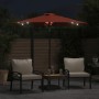 Garden umbrella with LED lights, steel pole, terracotta color, 225x225x212 cm. by , Umbrellas - Ref: Foro24-4005071, Price: 7...