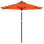 Garden umbrella with LED lights, steel pole, terracotta color, 225x225x212 cm. by , Umbrellas - Ref: Foro24-4005071, Price: 7...