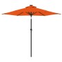 Garden umbrella with LED lights, steel pole, terracotta color, 225x225x212 cm. by , Umbrellas - Ref: Foro24-4005071, Price: 7...