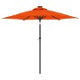 Garden umbrella with LED lights, steel pole, terracotta color, 225x225x212 cm. by , Umbrellas - Ref: Foro24-4005071, Price: 7...