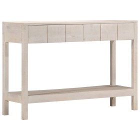 Solid white mango wood console table 110x35x75 cm by , Side tables - Ref: Foro24-4009375, Price: 184,67 €, Discount: %