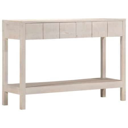 Solid white mango wood console table 110x35x75 cm by , Side tables - Ref: Foro24-4009375, Price: 201,59 €, Discount: %