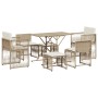 7-piece garden dining set with beige synthetic rattan cushions. by , Garden sets - Ref: Foro24-369013, Price: 341,51 €, Disco...