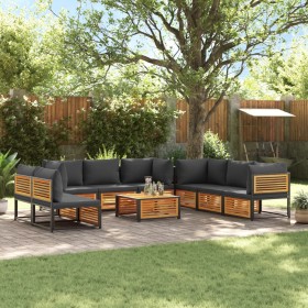 Set de sofás de jardín con cojines 9 pzas madera maciza acacia de , Conjuntos de jardín - Ref: Foro24-3214892, Precio: 1,00 €...