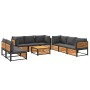 Garden sofa set with 9 pieces, solid acacia wood, and cushions. by , Garden sets - Ref: Foro24-3214892, Price: 1,00 €, Discou...