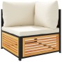 Garden sofa set with 5 pieces, solid acacia wood, and cushions. by , Garden sets - Ref: Foro24-3214908, Price: 590,92 €, Disc...