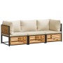 Garden sofa set with 3 pieces, solid acacia wood, and cushions. by , Garden sets - Ref: Foro24-3214917, Price: 413,58 €, Disc...