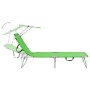 Folding sun lounger with apple green steel canopy by vidaXL, Loungers - Ref: Foro24-310325, Price: 65,74 €, Discount: %