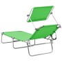 Folding sun lounger with apple green steel canopy by vidaXL, Loungers - Ref: Foro24-310325, Price: 65,74 €, Discount: %