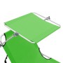 Folding sun lounger with apple green steel canopy by vidaXL, Loungers - Ref: Foro24-310325, Price: 65,74 €, Discount: %