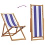 Folding beach chairs 2 pcs solid wood fabric blue white by , Garden chairs - Ref: Foro24-3214501, Price: 122,15 €, Discount: %