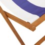 Folding beach chairs 2 pcs solid wood fabric blue white by , Garden chairs - Ref: Foro24-3214501, Price: 122,15 €, Discount: %