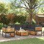 Garden sofa set with 7 pieces, solid acacia wood, and cushions. by , Garden sets - Ref: Foro24-3214884, Price: 965,14 €, Disc...