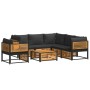 Garden sofa set with 7 pieces, solid acacia wood, and cushions. by , Garden sets - Ref: Foro24-3214884, Price: 965,14 €, Disc...