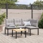 Garden benches and 2-piece cushions, steel with black powder coating. by , garden benches - Ref: Foro24-4008566, Price: 192,5...