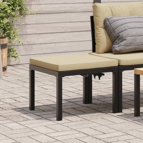 Garden stool with cushion, black powder-coated steel. by , Outdoor ottomans - Ref: Foro24-4008564, Price: 56,36 €, Discount: %