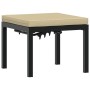 Garden stool with cushion, black powder-coated steel. by , Outdoor ottomans - Ref: Foro24-4008564, Price: 56,36 €, Discount: %