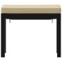 Garden stool with cushion, black powder-coated steel. by , Outdoor ottomans - Ref: Foro24-4008564, Price: 56,36 €, Discount: %