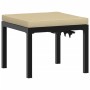 Garden stool with cushion, black powder-coated steel. by , Outdoor ottomans - Ref: Foro24-4008564, Price: 56,36 €, Discount: %