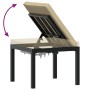 Garden stool with cushion, black powder-coated steel. by , Outdoor ottomans - Ref: Foro24-4008564, Price: 56,36 €, Discount: %