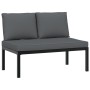 Black aluminum garden bench with cushions by , garden benches - Ref: Foro24-4008570, Price: 142,97 €, Discount: %