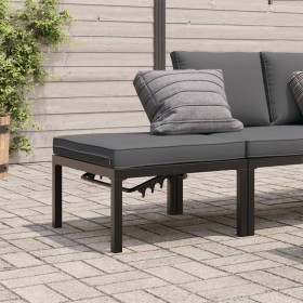 Black aluminum garden bench with cushions by , Outdoor ottomans - Ref: Foro24-4008572, Price: 89,84 €, Discount: %