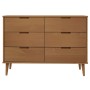 Mesita de noche MOLDE madera maciza de pino marrón 113x40x80 cm de , Cajoneras - Ref: Foro24-4013410, Precio: 226,58 €, Descu...