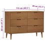 Mesita de noche MOLDE madera maciza de pino marrón 113x40x80 cm de , Cajoneras - Ref: Foro24-4013410, Precio: 226,58 €, Descu...