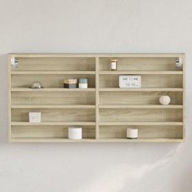 Engineered wood display case in Sonoma oak, 100x8.5x50 cm by , Shelves and shelves - Ref: Foro24-847949, Price: 49,33 €, Disc...