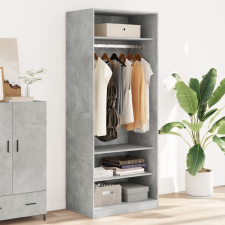 Engineered wood wardrobe in concrete gray, 80x50x200 cm by , Wardrobes - Ref: Foro24-3307696, Price: 177,99 €, Discount: %